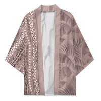 Hawaii Prince Kuhio Kimono Mocha Hawaiian Lau Maia With Leis