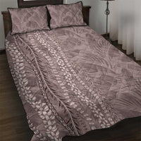 Hawaii Prince Kuhio Quilt Bed Set Mocha Hawaiian Lau Maia With Leis
