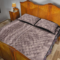Hawaii Prince Kuhio Quilt Bed Set Mocha Hawaiian Lau Maia With Leis