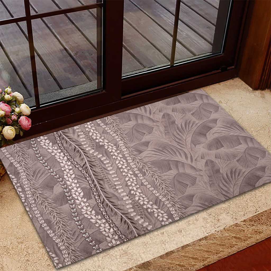Hawaii Prince Kuhio Rubber Doormat Mocha Hawaiian Lau Maia With Leis