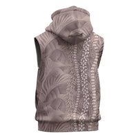 Hawaii Prince Kuhio Sleeveless Zip Hoodie Mocha Hawaiian Lau Maia With Leis