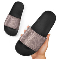 Hawaii Prince Kuhio Slide Sandals Mocha Hawaiian Lau Maia With Leis