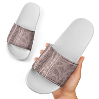 Hawaii Prince Kuhio Slide Sandals Mocha Hawaiian Lau Maia With Leis