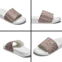 Hawaii Prince Kuhio Slide Sandals Mocha Hawaiian Lau Maia With Leis