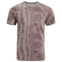 Hawaii Prince Kuhio T Shirt Mocha Hawaiian Lau Maia With Leis