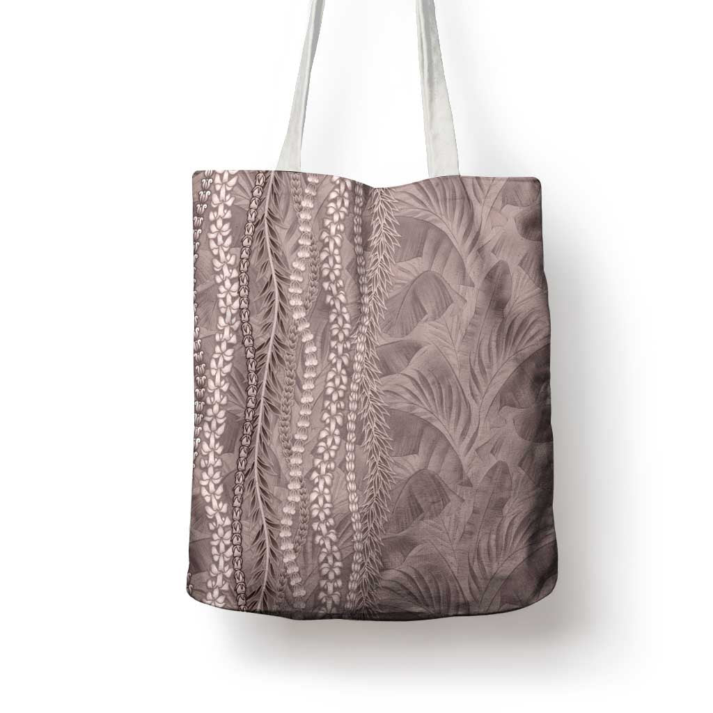 Hawaii Prince Kuhio Tote Bag Mocha Hawaiian Lau Maia With Leis