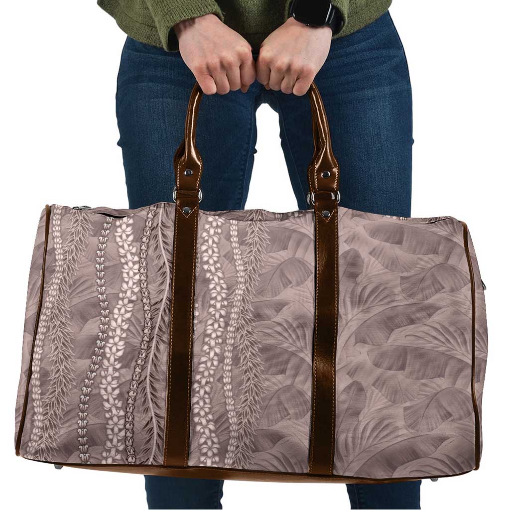 Hawaii Prince Kuhio Travel Bag Mocha Hawaiian Lau Maia With Leis