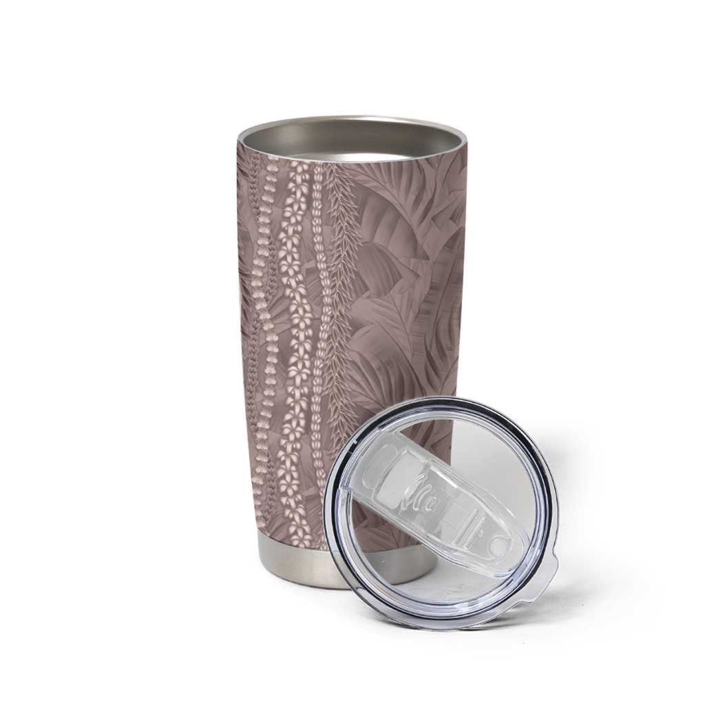 Hawaii Prince Kuhio Tumbler Cup Mocha Hawaiian Lau Maia With Leis