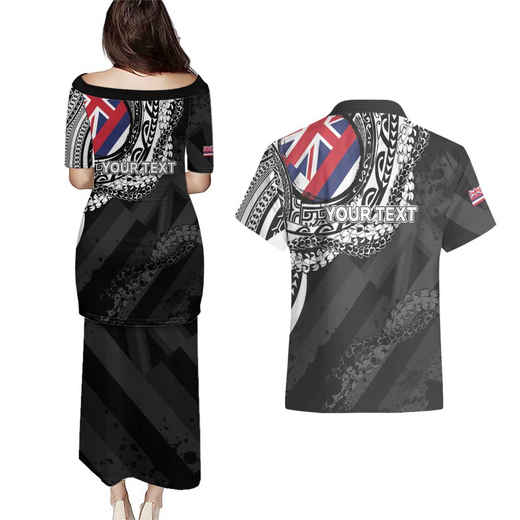 Personalised Hawaii Prince Kuhio Couples Matching Puletasi and Hawaiian Shirt Hawaiian Maile Lei LT05 - Polynesian Pride