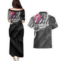 Personalised Hawaii Prince Kuhio Couples Matching Puletasi and Hawaiian Shirt Hawaiian Maile Lei LT05 - Polynesian Pride