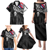 Personalised Hawaii Prince Kuhio Family Matching Puletasi and Hawaiian Shirt Hawaiian Maile Lei LT05 - Polynesian Pride