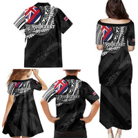 Personalised Hawaii Prince Kuhio Family Matching Puletasi and Hawaiian Shirt Hawaiian Maile Lei LT05 - Polynesian Pride