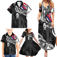Personalised Hawaii Prince Kuhio Family Matching Summer Maxi Dress and Hawaiian Shirt Hawaiian Maile Lei LT05 - Polynesian Pride
