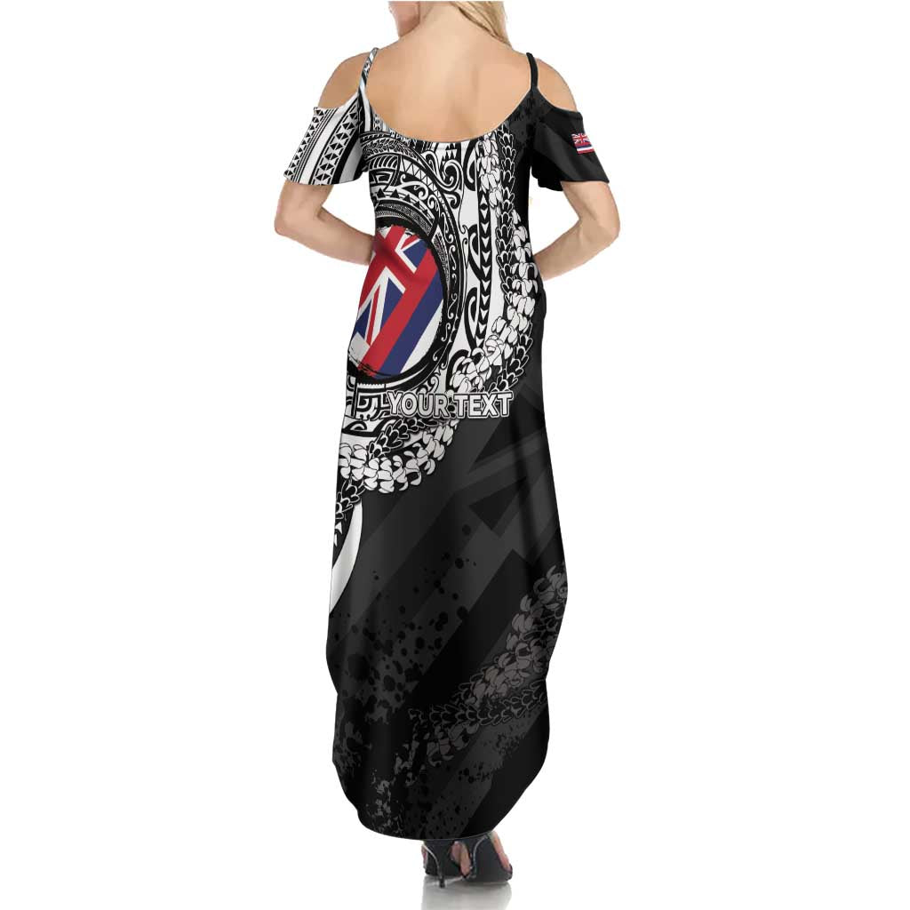 Personalised Hawaii Prince Kuhio Family Matching Summer Maxi Dress and Hawaiian Shirt Hawaiian Maile Lei LT05 - Polynesian Pride