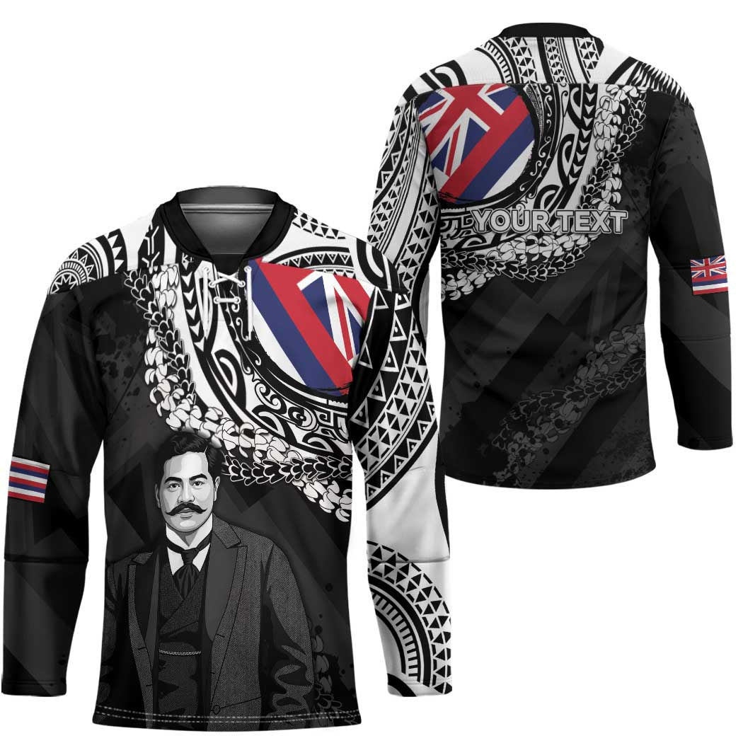 Personalised Hawaii Prince Kuhio Hockey Jersey Hawaiian Maile Lei
