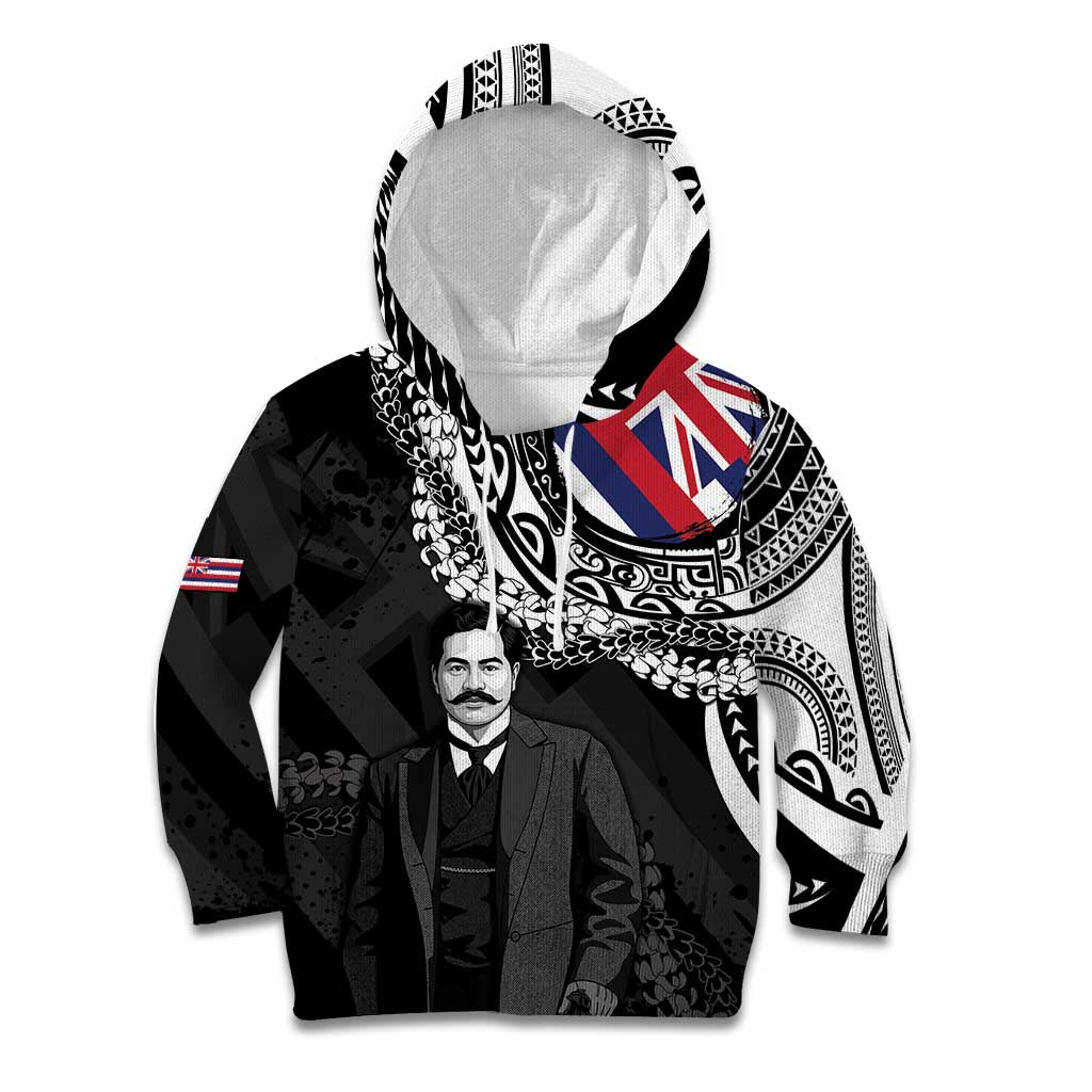 Personalised Hawaii Prince Kuhio Kid Hoodie Hawaiian Maile Lei