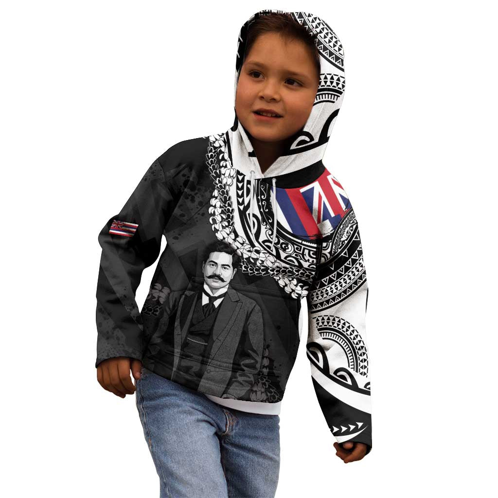 Personalised Hawaii Prince Kuhio Kid Hoodie Hawaiian Maile Lei