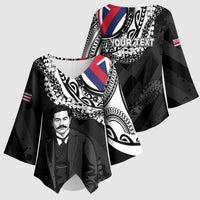 Personalised Hawaii Prince Kuhio Kimono Sleeve Blouse Hawaiian Maile Lei