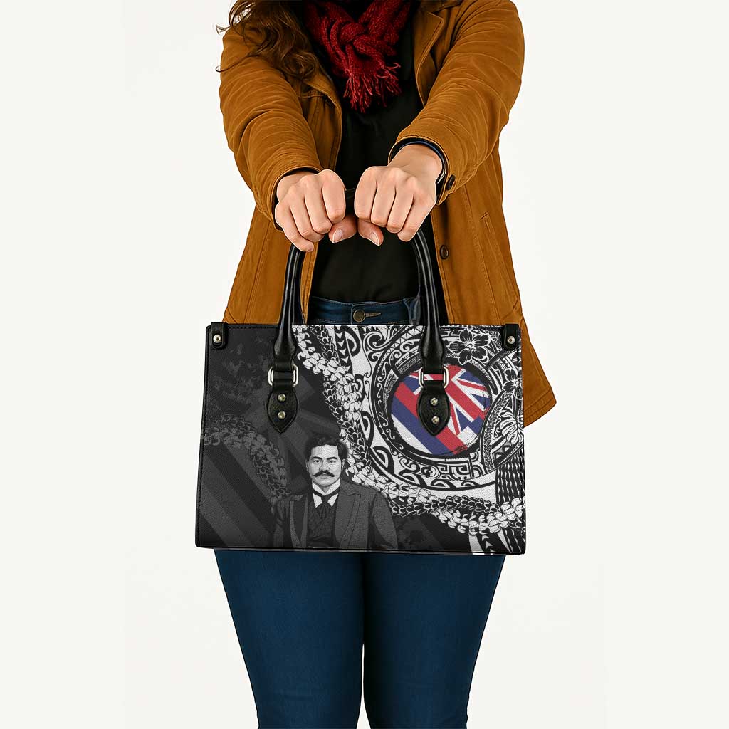Hawaii Prince Kuhio Leather Bag Hawaiian Maile Lei