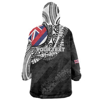 Personalised Hawaii Prince Kuhio Wearable Blanket Hoodie Hawaiian Maile Lei