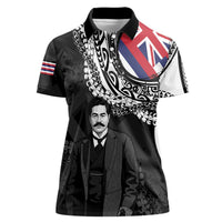Personalised Hawaii Prince Kuhio Women Polo Shirt Hawaiian Maile Lei