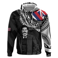 Personalised Hawaii Prince Kuhio Zip Hoodie Hawaiian Maile Lei