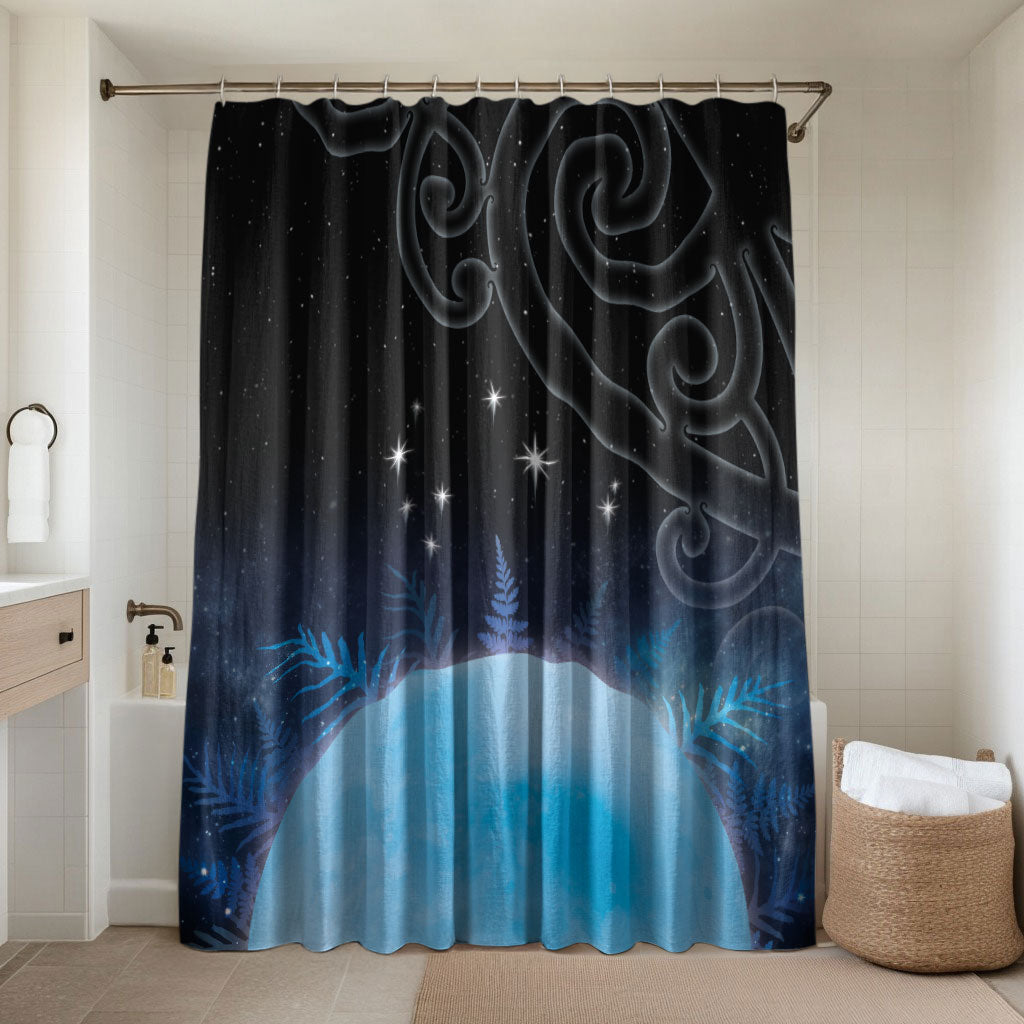 New Zealand Matariki Bathroom Set Pleiades Star Cluster Blue Galaxy