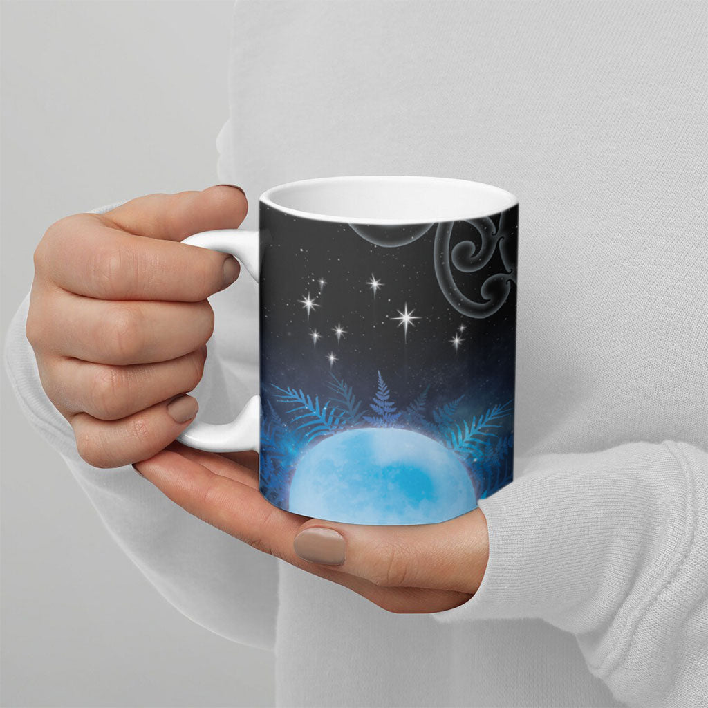 New Zealand Matariki Ceramic Mug Pleiades Star Cluster Blue Galaxy