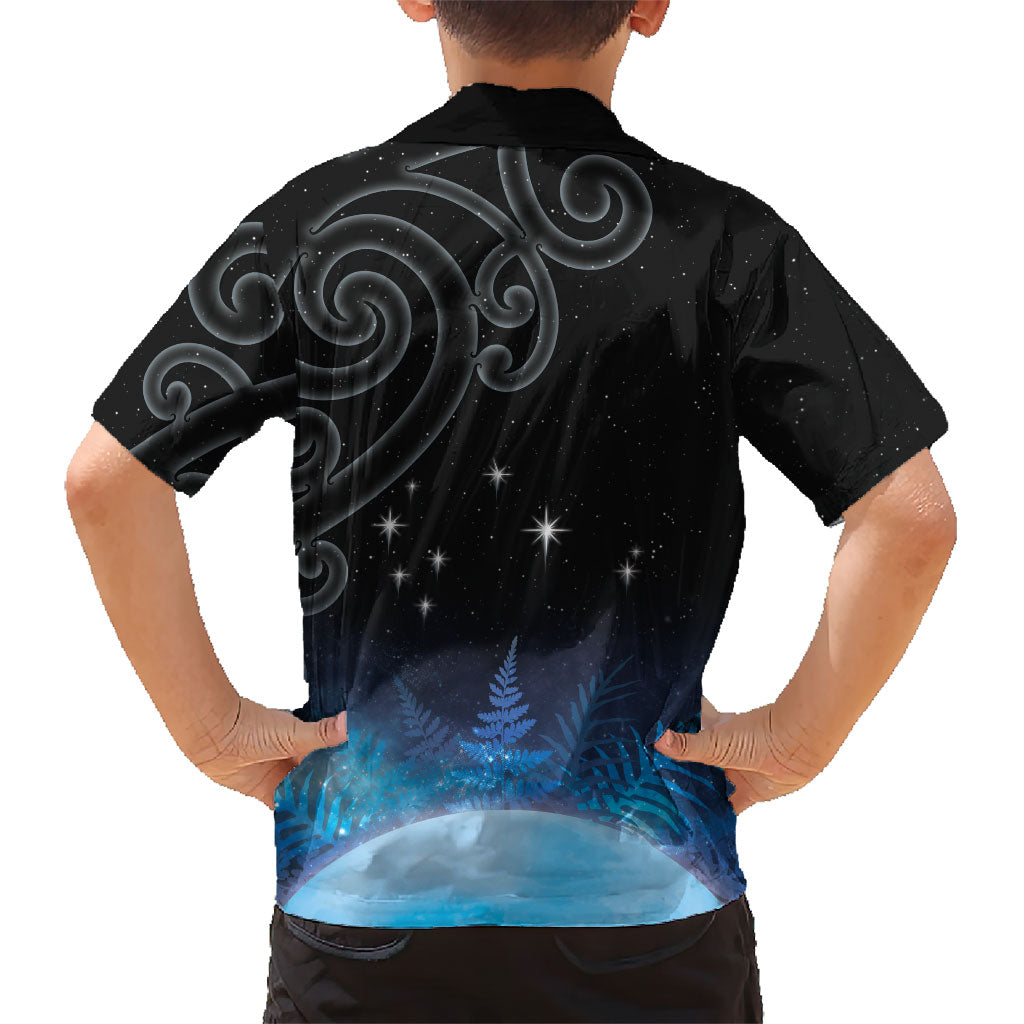 New Zealand Matariki Family Matching Puletasi and Hawaiian Shirt Pleiades Star Cluster Blue Galaxy LT05 - Polynesian Pride