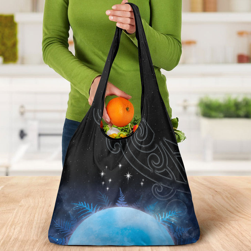 New Zealand Matariki Grocery Bag Pleiades Star Cluster Blue Galaxy