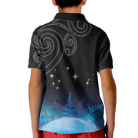 New Zealand Matariki Kid Polo Shirt Pleiades Star Cluster Blue Galaxy
