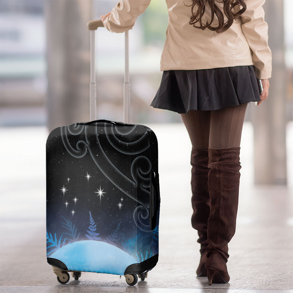 New Zealand Matariki Luggage Cover Pleiades Star Cluster Blue Galaxy