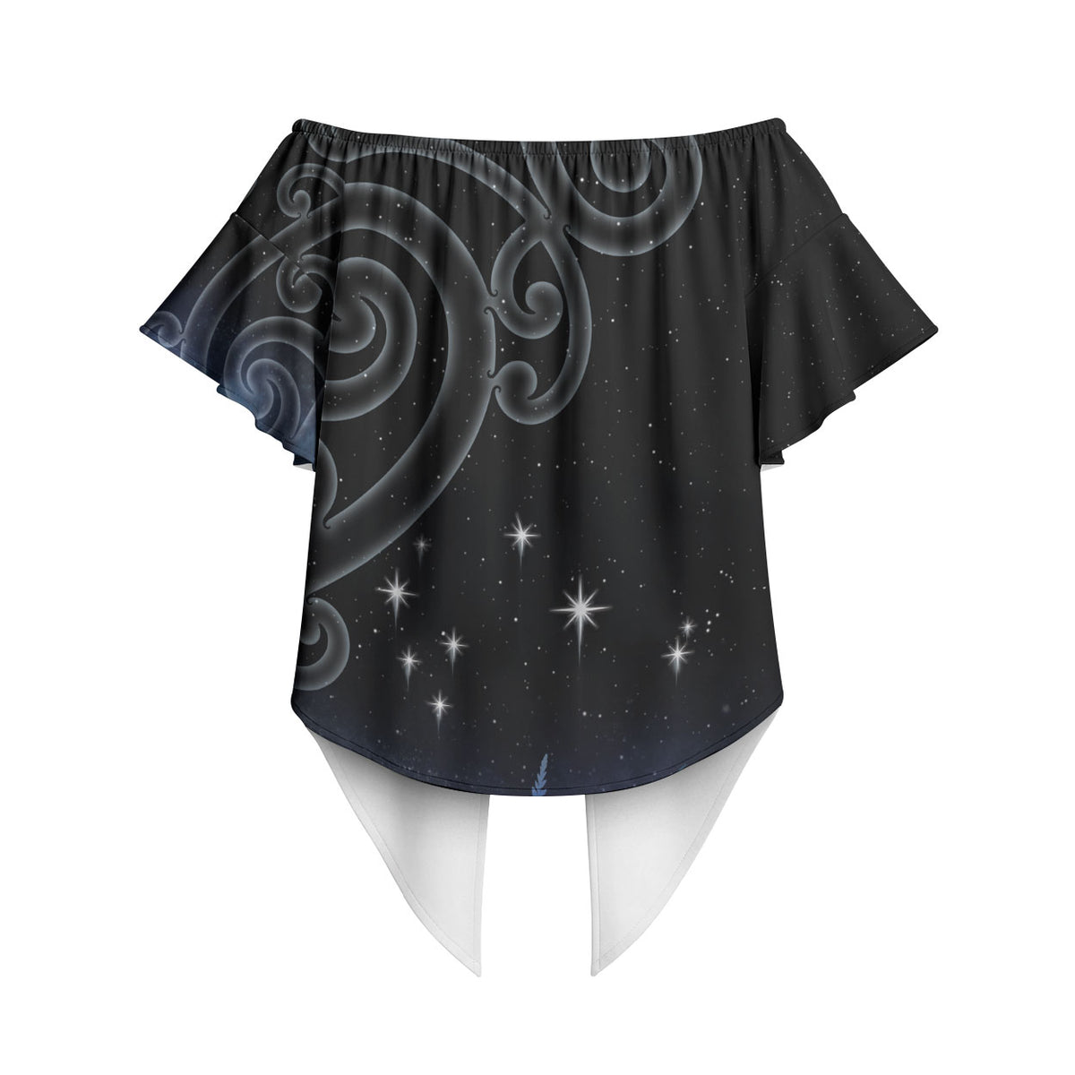 New Zealand Matariki Off Shoulder Wrap Waist Top Pleiades Star Cluster Blue Galaxy LT05 - Polynesian Pride