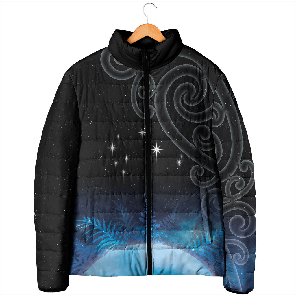 New Zealand Matariki Padded Jacket Pleiades Star Cluster Blue Galaxy