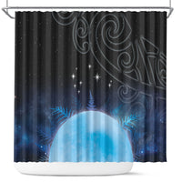 New Zealand Matariki Shower Curtain Pleiades Star Cluster Blue Galaxy