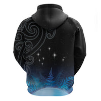 New Zealand Matariki Zip Hoodie Pleiades Star Cluster Blue Galaxy LT05 - Polynesian Pride
