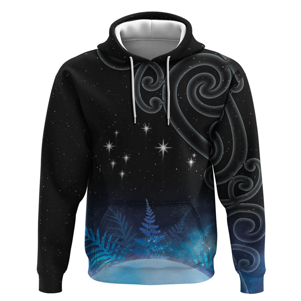 New Zealand Matariki Zip Hoodie Pleiades Star Cluster Blue Galaxy LT05 Pullover Hoodie Blue - Polynesian Pride