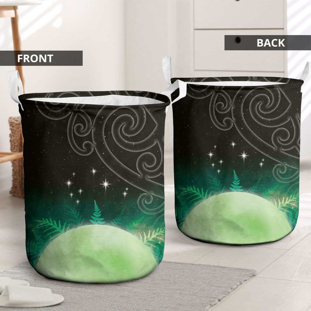 New Zealand Matariki Laundry Basket Pleiades Star Cluster Green Galaxy