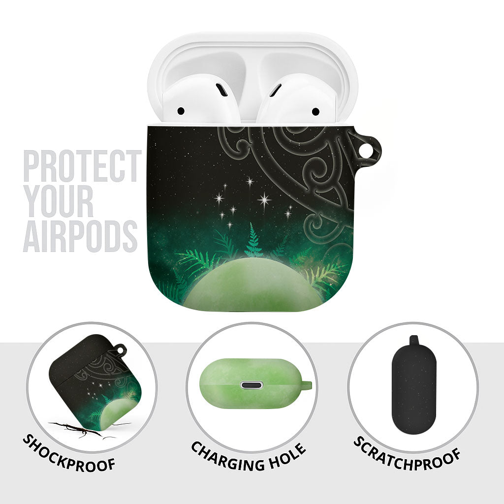 New Zealand Matariki AirPods Case Pleiades Star Cluster Green Galaxy