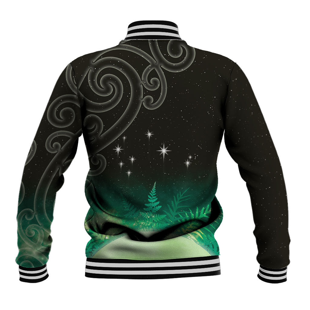 New Zealand Matariki Baseball Jacket Pleiades Star Cluster Green Galaxy