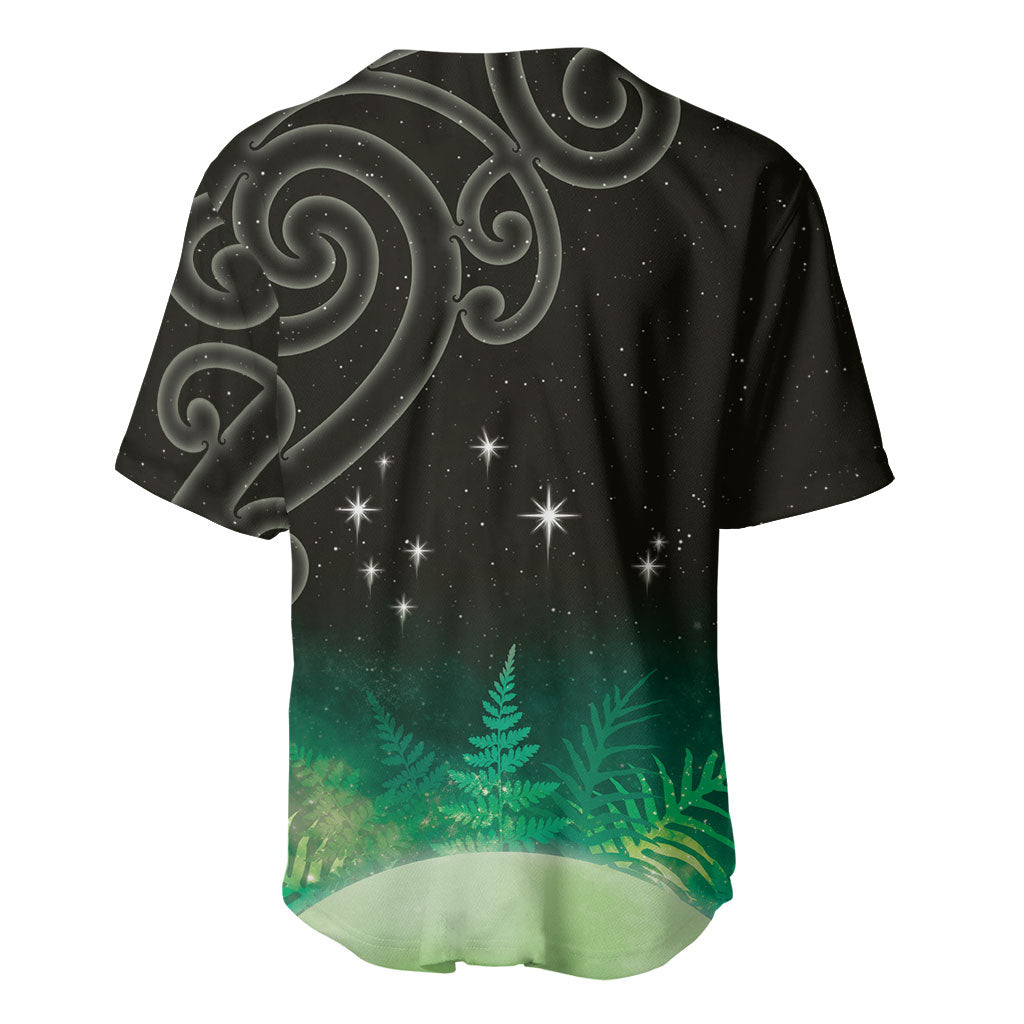New Zealand Matariki Baseball Jersey Pleiades Star Cluster Green Galaxy