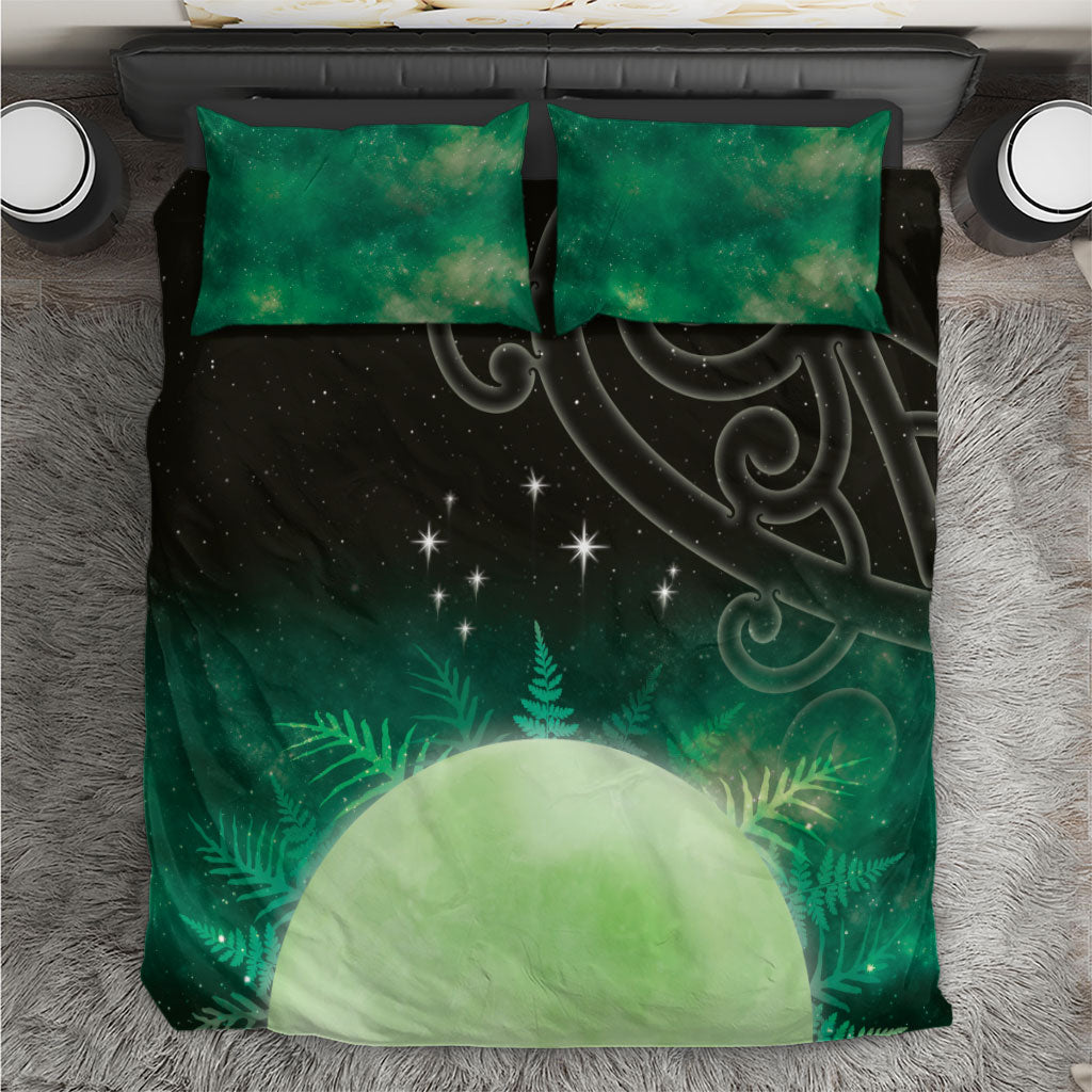 New Zealand Matariki Bedding Set Pleiades Star Cluster Green Galaxy