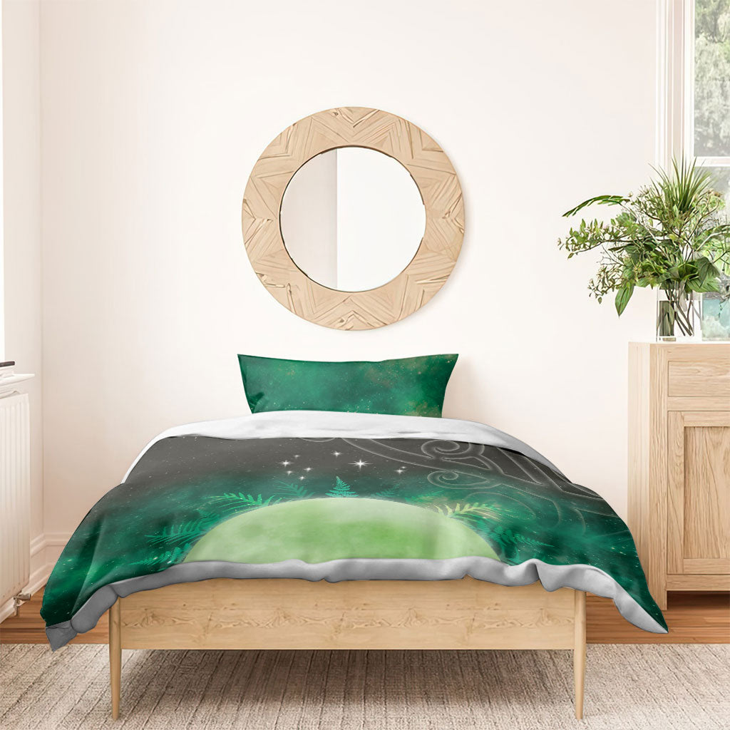 New Zealand Matariki Bedding Set Pleiades Star Cluster Green Galaxy