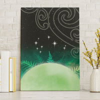 New Zealand Matariki Canvas Wall Art Pleiades Star Cluster Green Galaxy