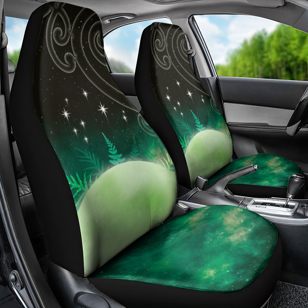 New Zealand Matariki Car Seat Cover Pleiades Star Cluster Green Galaxy