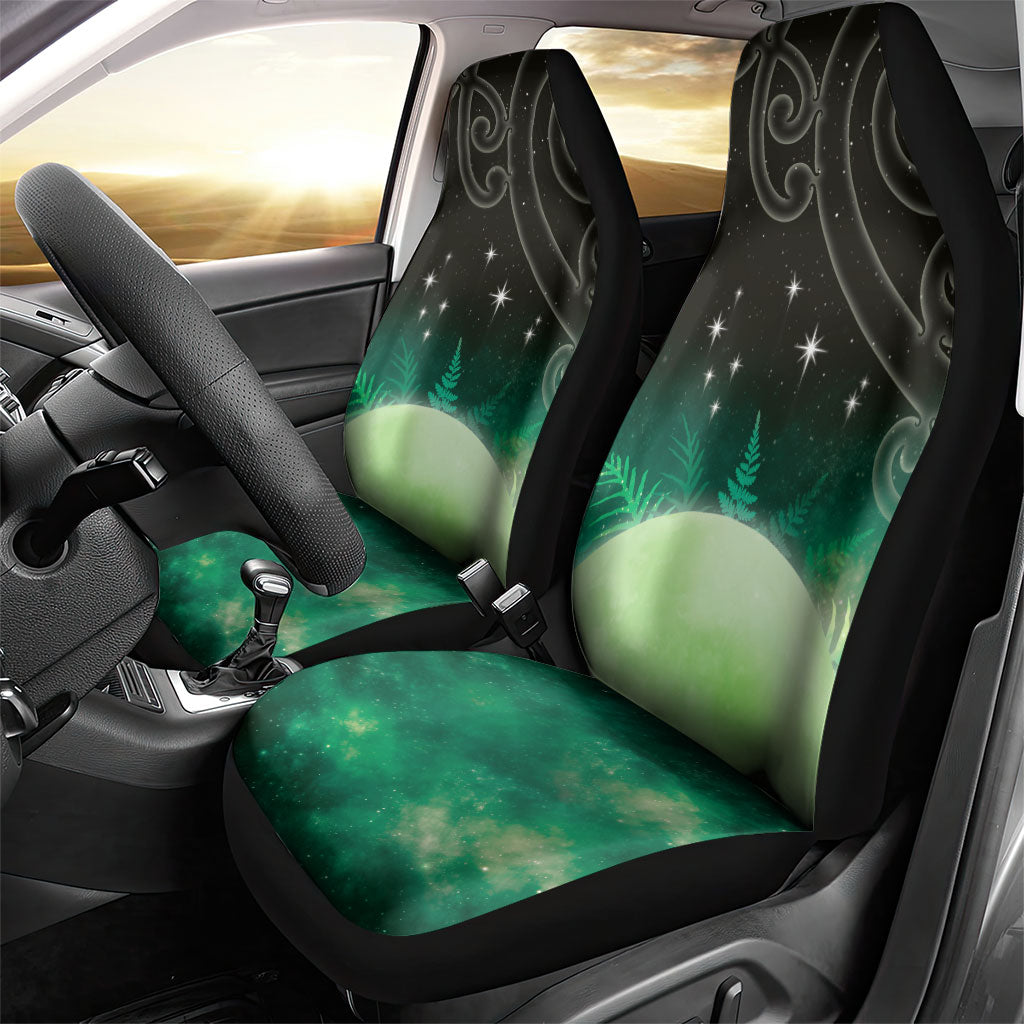 New Zealand Matariki Car Seat Cover Pleiades Star Cluster Green Galaxy