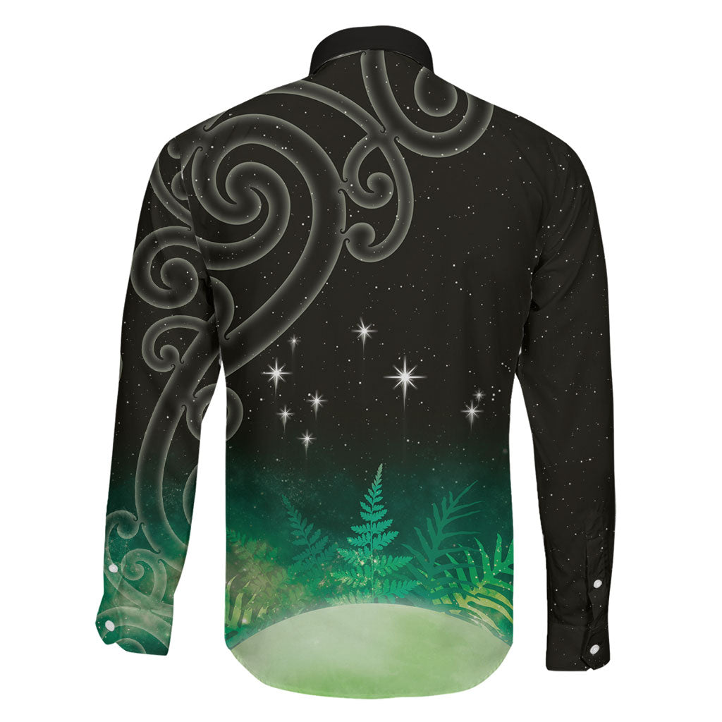 New Zealand Matariki Family Matching Puletasi and Hawaiian Shirt Pleiades Star Cluster Green Galaxy LT05 - Polynesian Pride