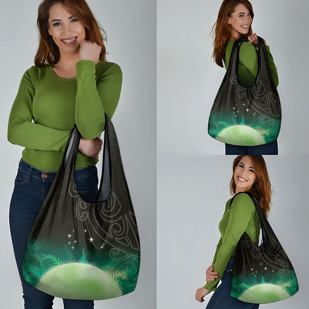 New Zealand Matariki Grocery Bag Pleiades Star Cluster Green Galaxy