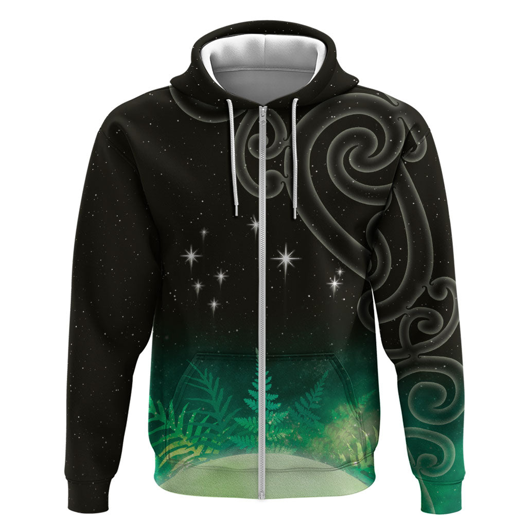 New Zealand Matariki Hoodie Pleiades Star Cluster Green Galaxy