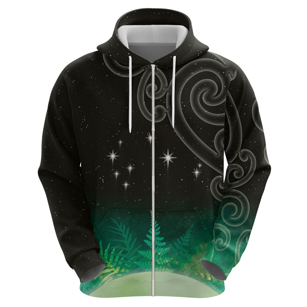 New Zealand Matariki Hoodie Pleiades Star Cluster Green Galaxy